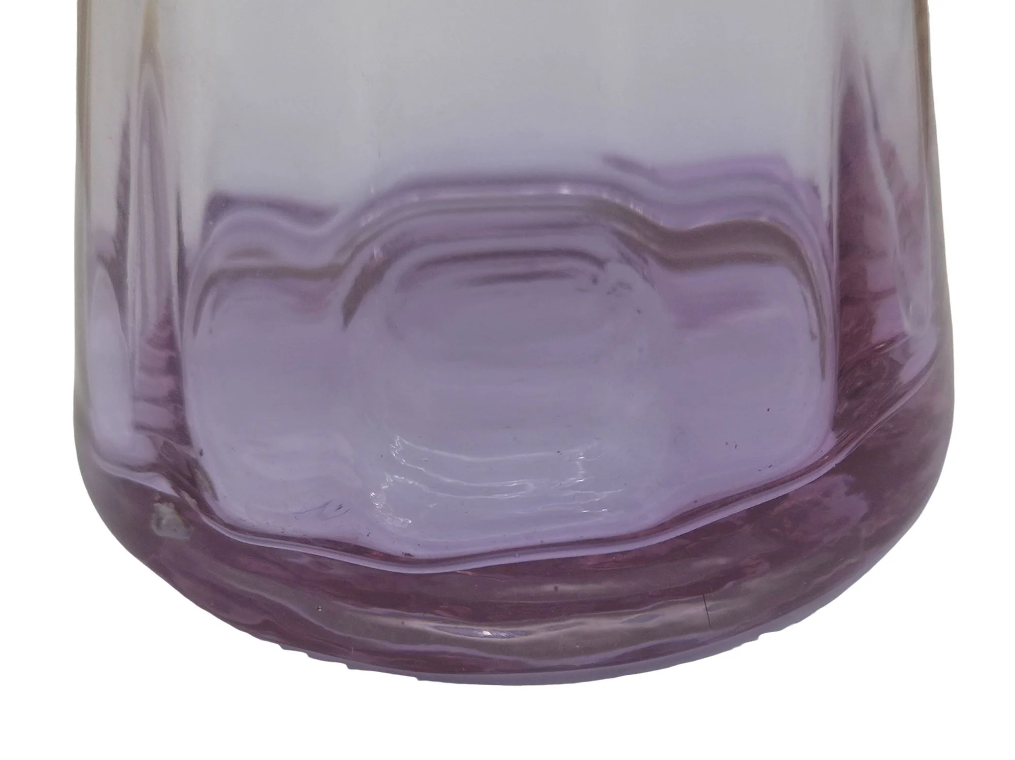 AR DECO mundgeblasene Hyazinth Vase 1900–1920 – 18–20 cm hoch – Antikes Original in klassischer Sanduhr-Form 2 Amethyst (Lila) Höhe 19,5 cm 1