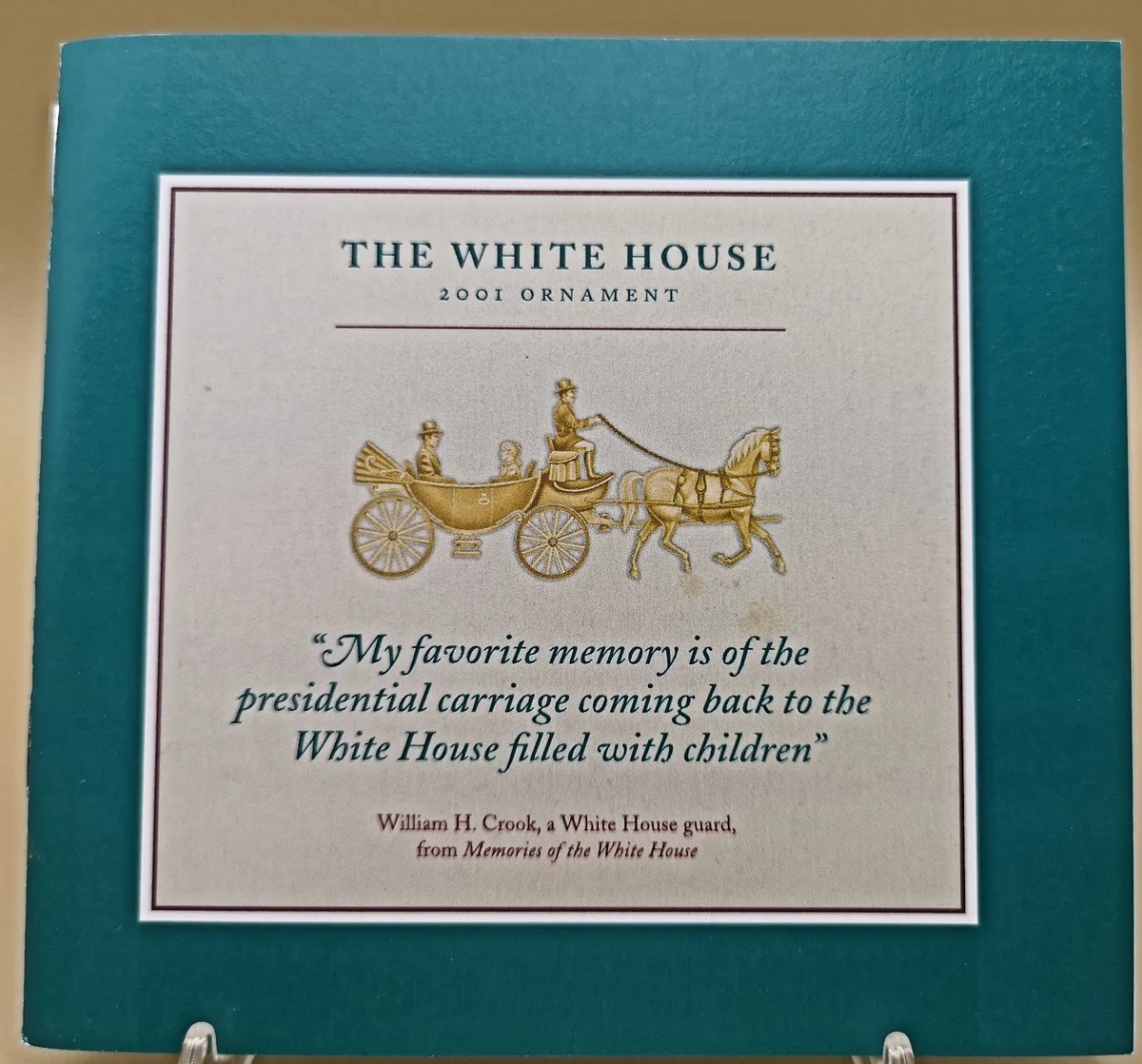 USA Weihnachtsschmuck Christbaumschmuck White House Christmas Ornament 2001