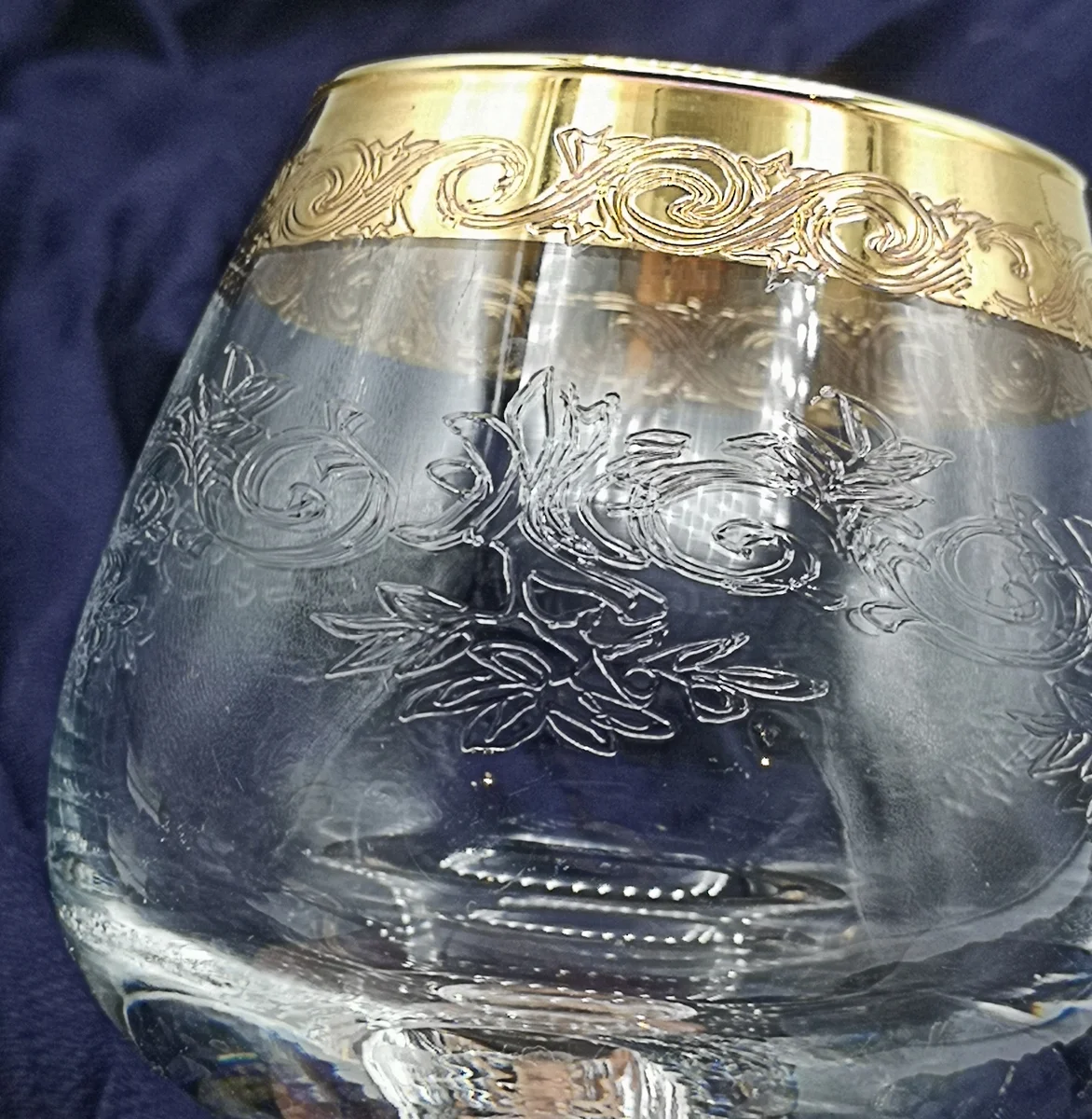 Glamouröse Murano Medici Goldrandgläser Cognac Glas
