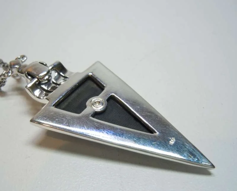 925 Silber Art Deco Collier mit Onyx, Opal und Markasiten