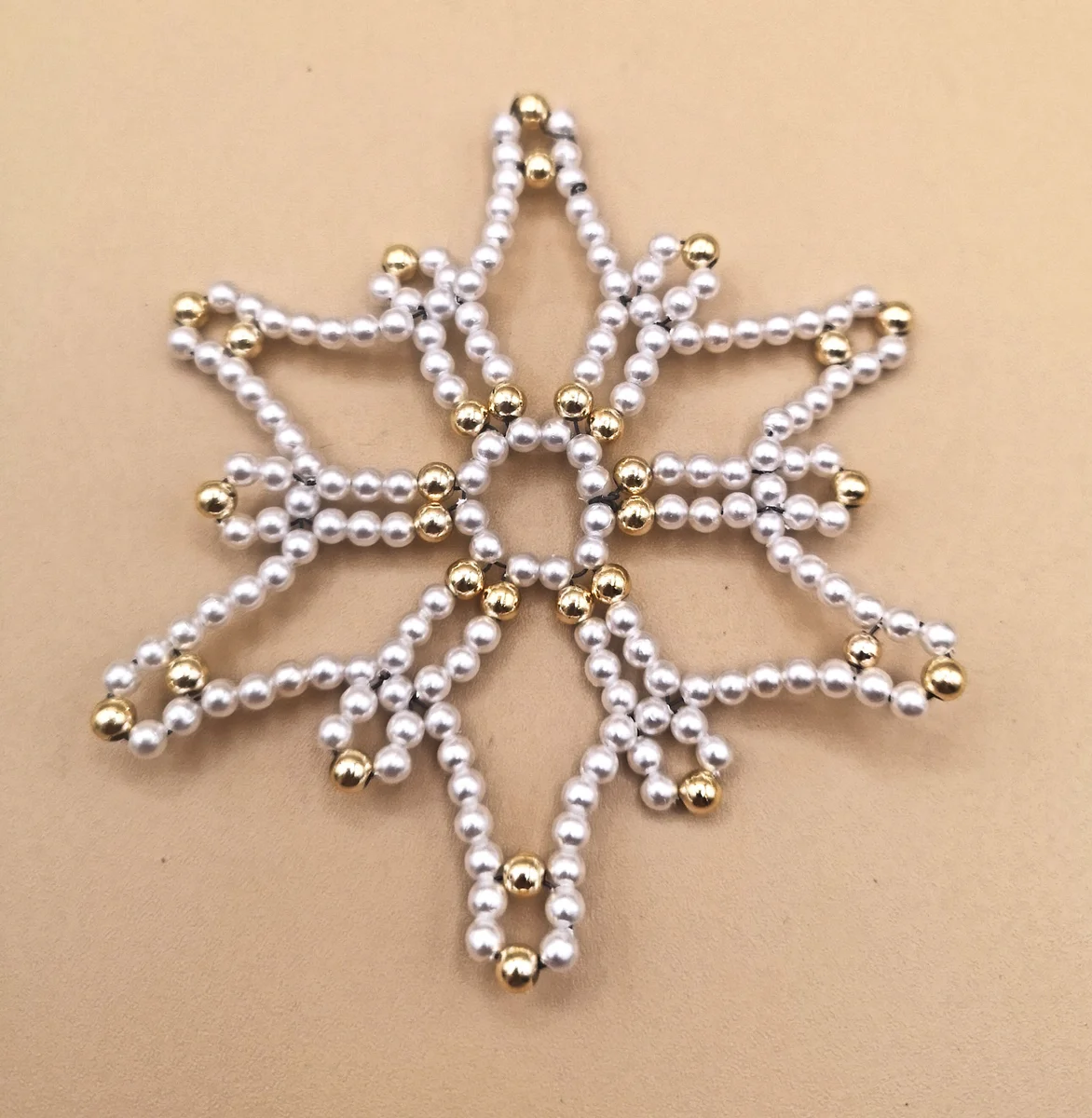 USA Weihnachtsschmuck Christbaumschmuck Baumbehang aus den 70er weiß/gold