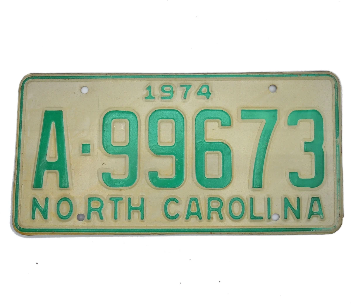USA North Carolina Car Plate grün 99673 von 1974
