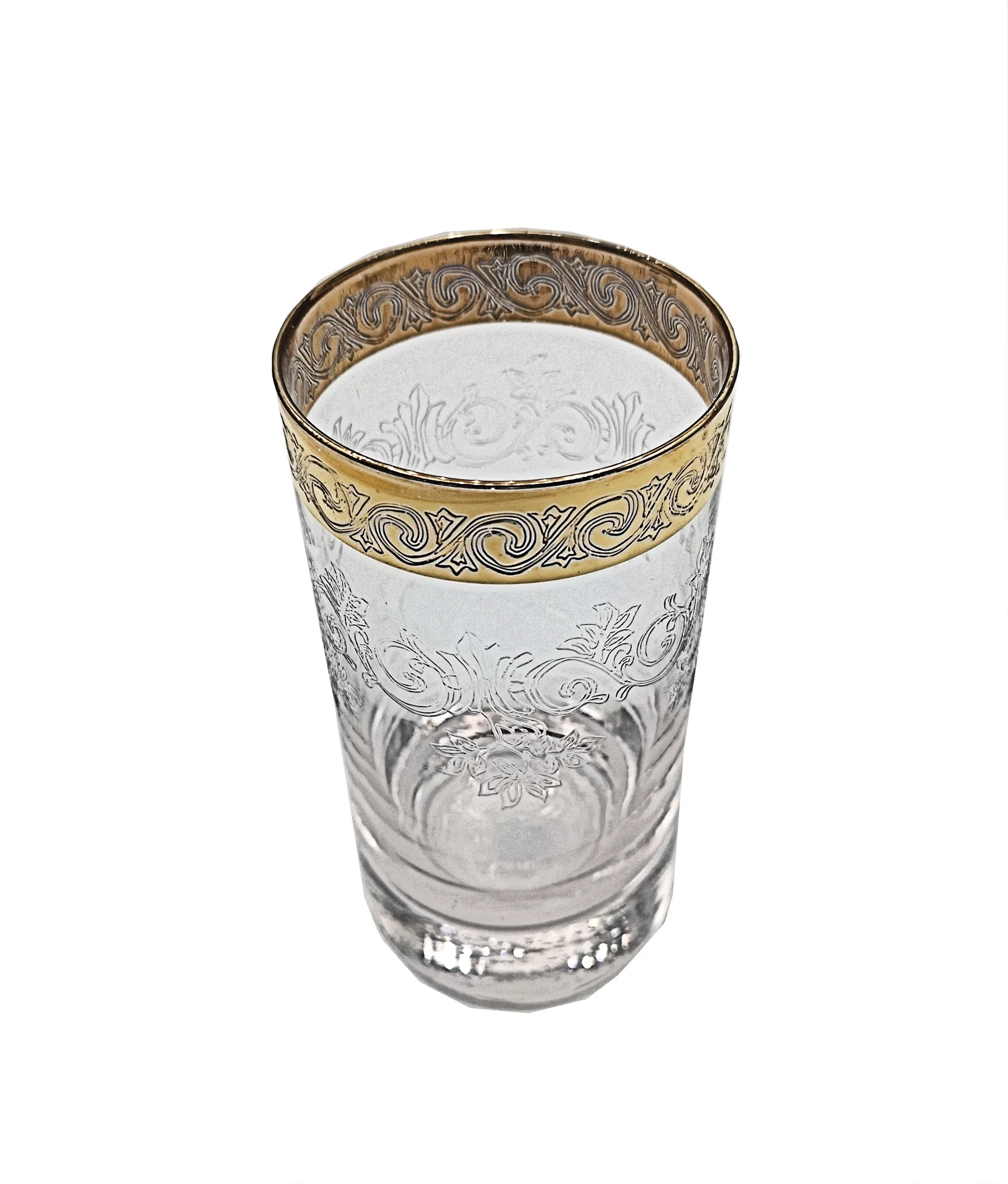 Glamouröse Murano Medici Goldrandgläser Wasser / Longdrink Glas 3