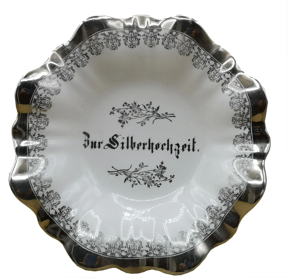 KPM Biedermeier Obstschale Fußschale "Zur Silberhochzeit" 1837-44