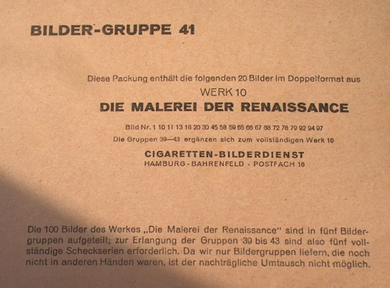 20 Sammelbilder Die Malerei der Renaissance Gr.41