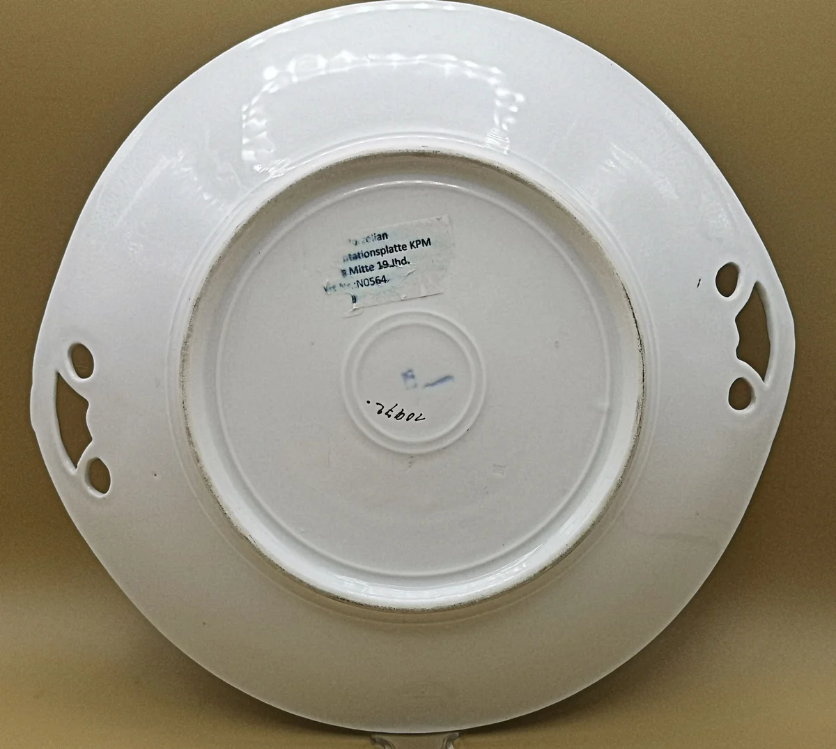 KPM Biedermeier Obstschale Henkelschale "Dem Jubelpaare" 1837-44