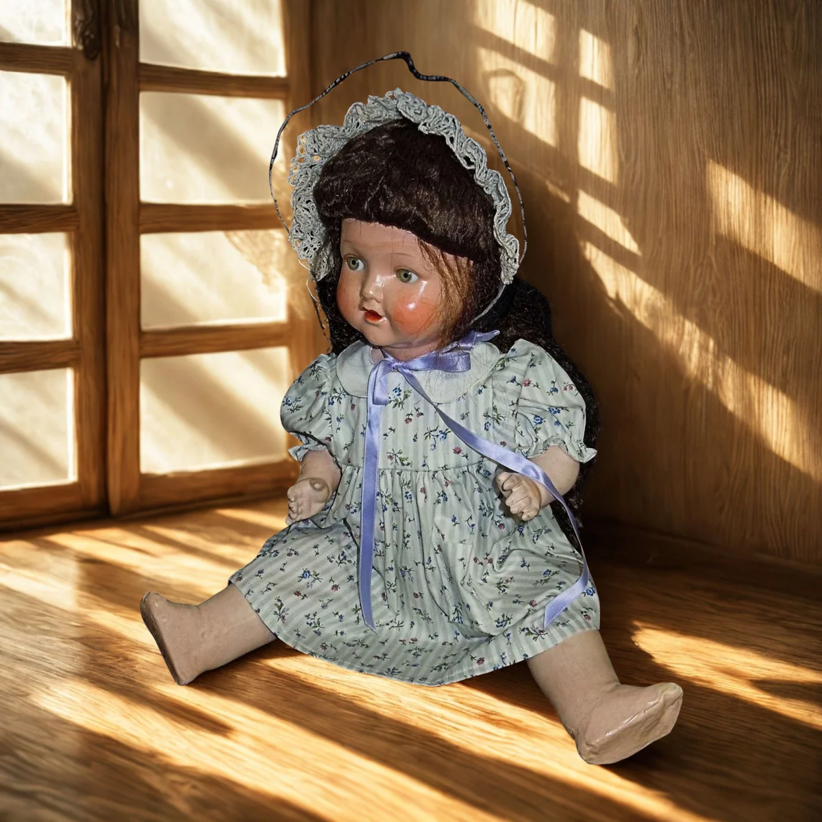 Armand Marseille Puppe 2966 3/6 – Massekopf, Mama-Stimme, ca. 1930, 55 cm