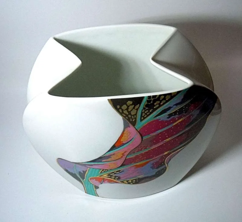 Rosenthal DesignVase Taurus von J.V.D.Vaart, + Brigitte Doege Calla Lily - Rarität 20 cm