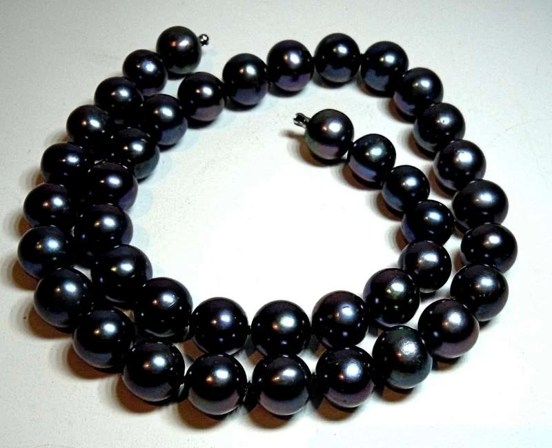 Wechselschließensystem Collier Tahitiperle schwarz 10 mm