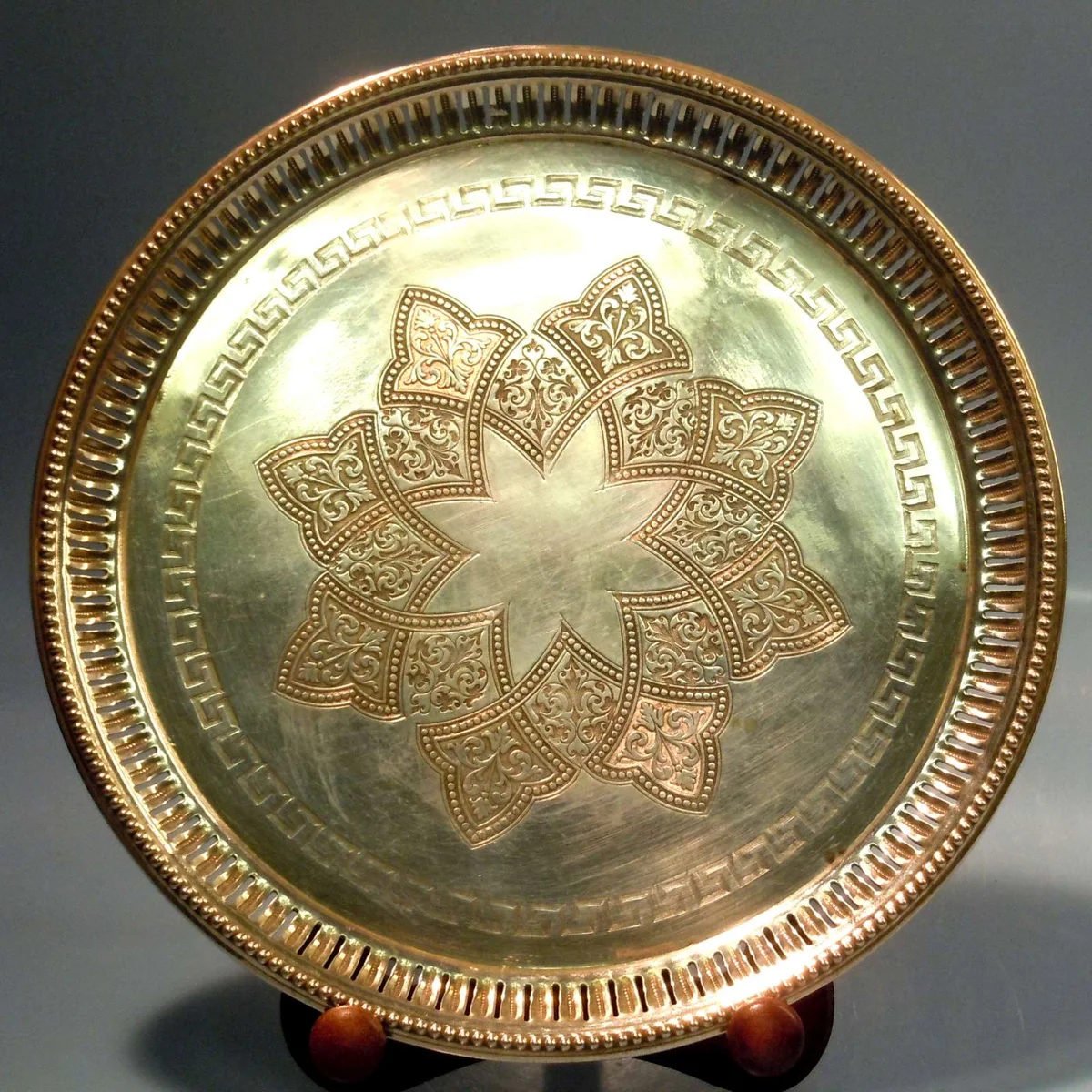 Silber Zier Teller Silbermanufaktur I.H.Peters Co Hamburg