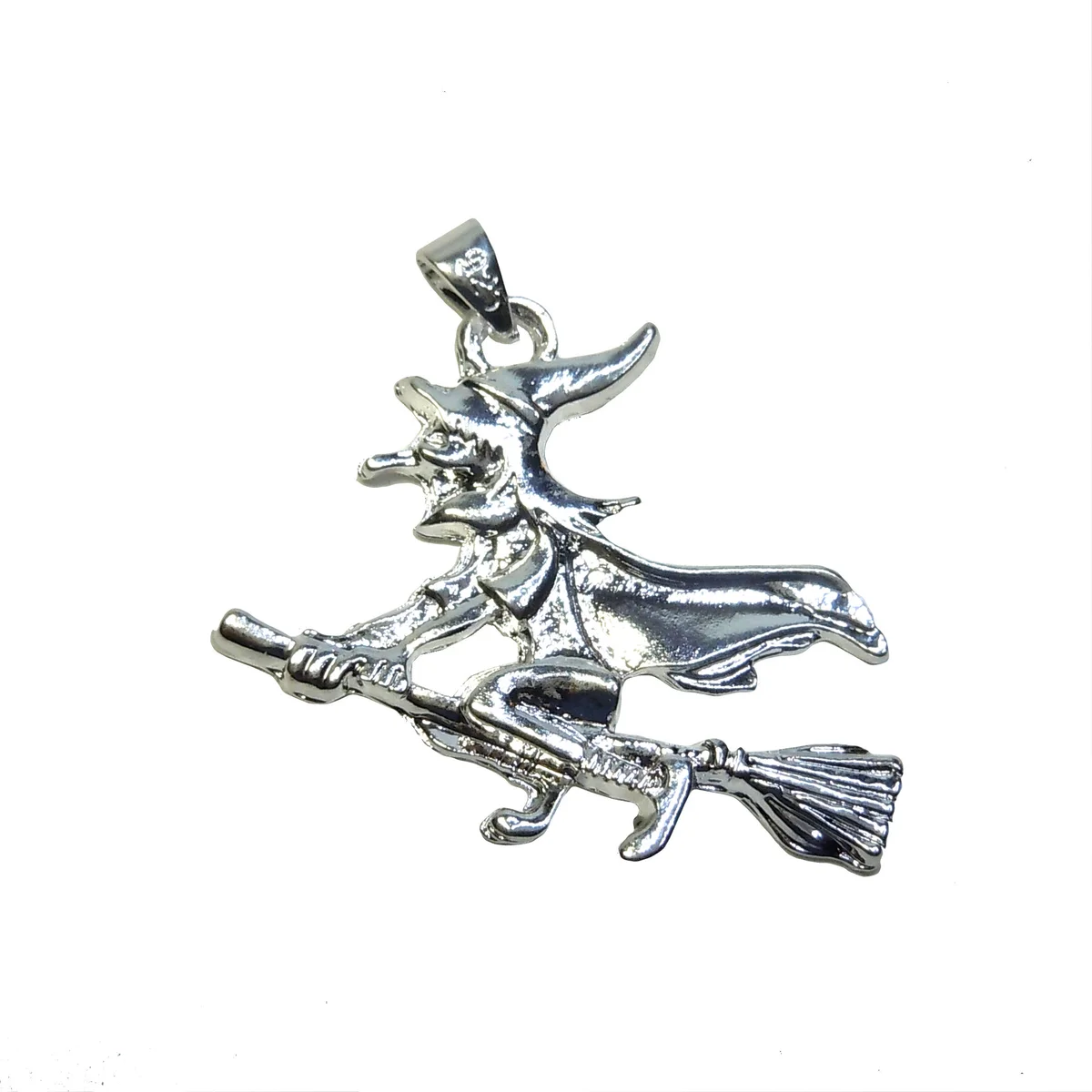 Silberhexe Anhänger 925 versilbert & rhodiniert – Detailreicher Hexenschmuck