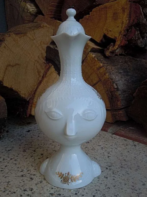 Rosenthal Romanze Björn Wiinblad Essig/ÖL Kännchen Gesicht handbemalt in Gold
