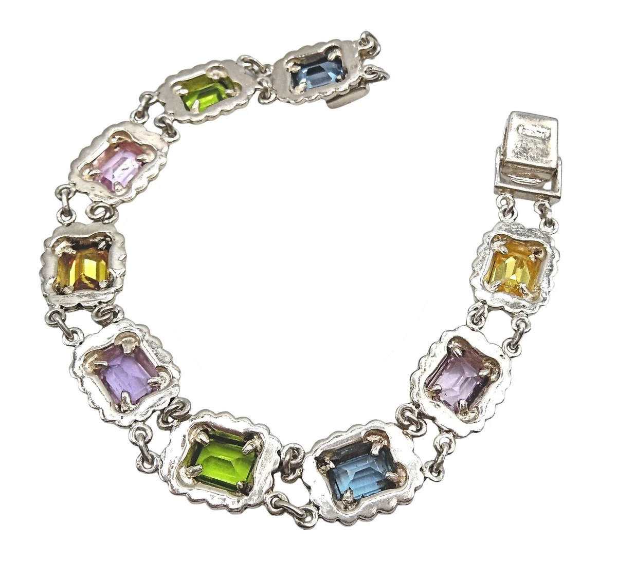 Antikes Jugendstil Edelstein-Armband aus 925 Silber – Pforzheim um 1910, Theodor Herbstrith