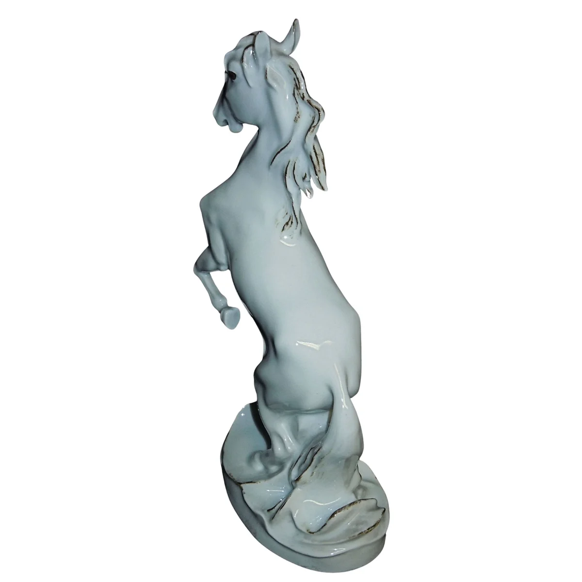 Antike Karl Ens Pferde Skulptur aus Porzellan – Modell 6031, Aufsteigender Wallach, ca. 25 cm