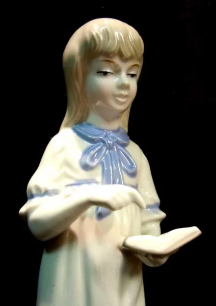 Jugendstil Porzellan Mädchen - vor dem Abendgebet
