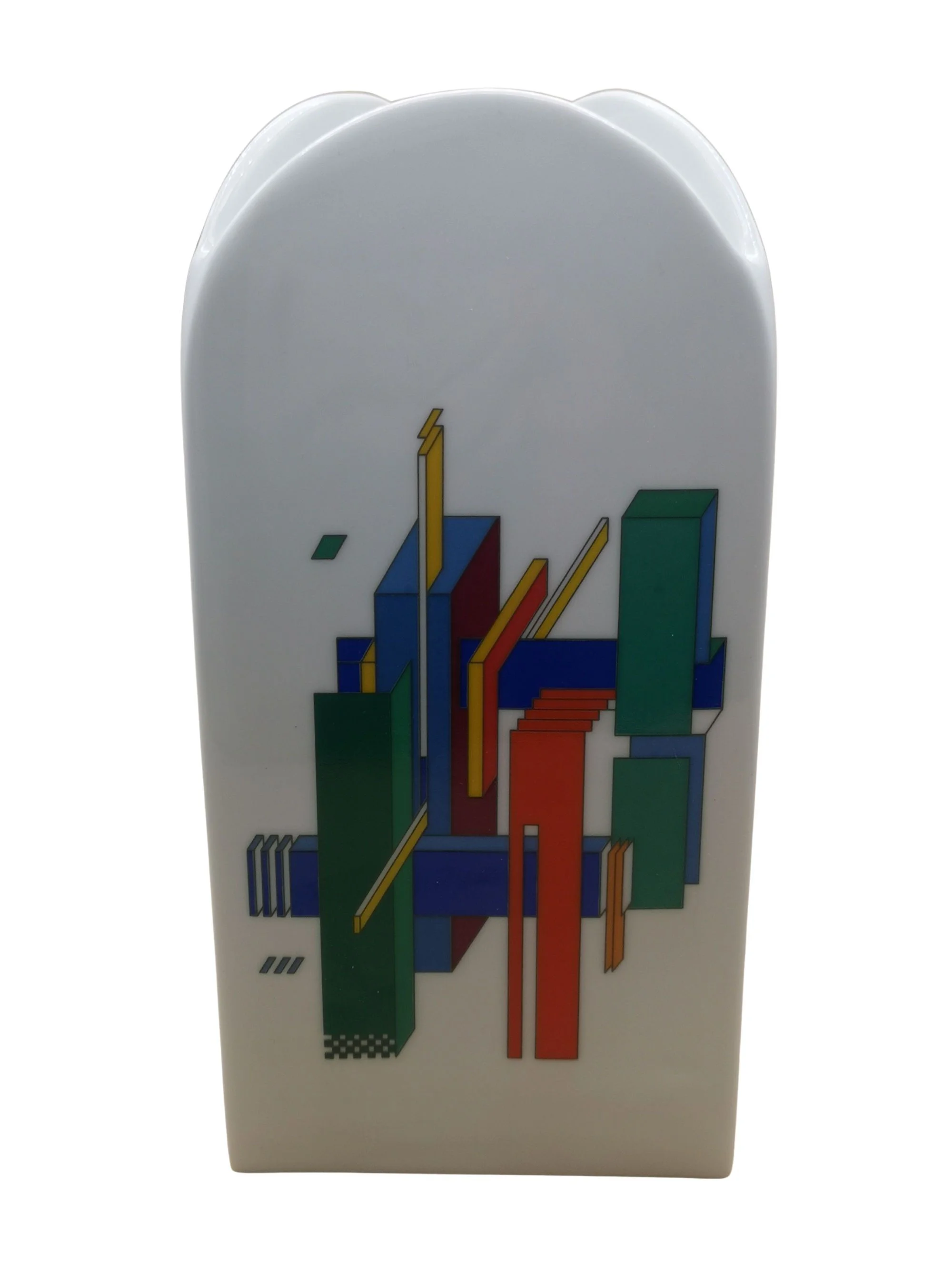 Rosenthal Designervase Marcello Morandini Alphabet – Ikonische Porzellanvase der 80er Jahre 23 cm - weiß        - Buchstabe H+E 5