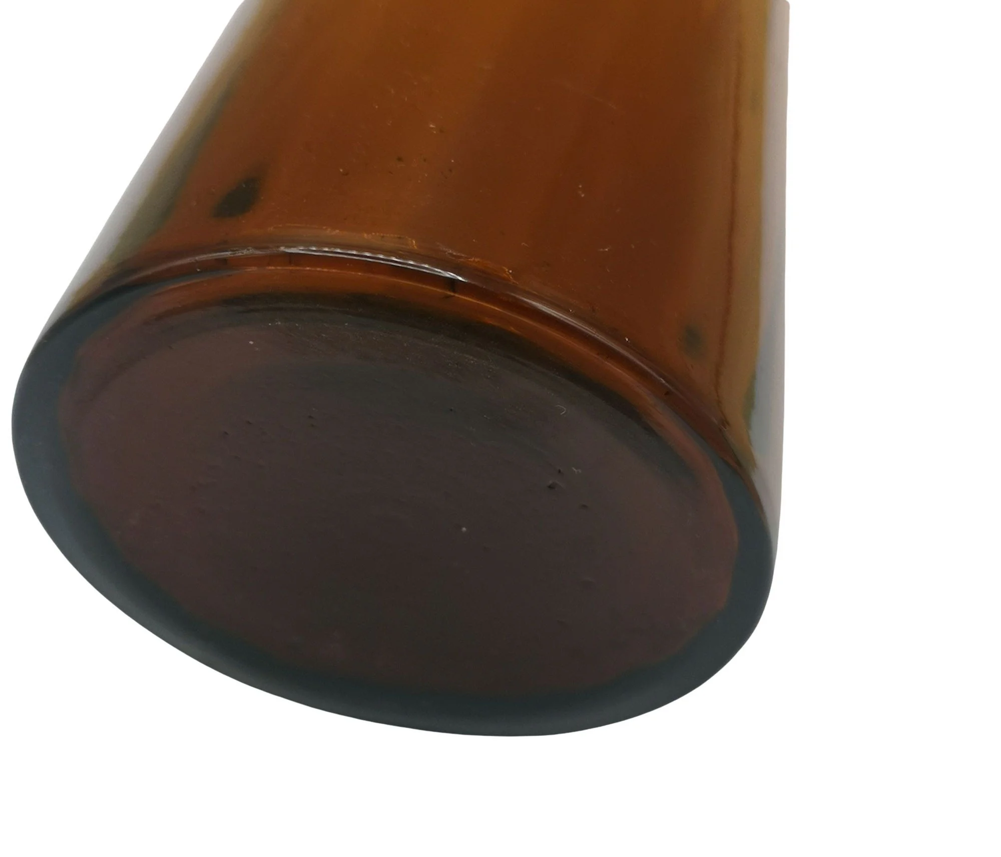 AR DECO mundgeblasene Hyazinth Vase 1900–1920 – 18–20 cm hoch – Antikes Original in klassischer Sanduhr-Form 7 Bernstein (Amber) Höhe 19,5 cm 1