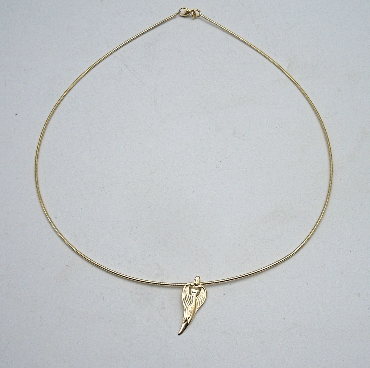 Designer Engel Collier an Omegakette 925 Silber vergoldet