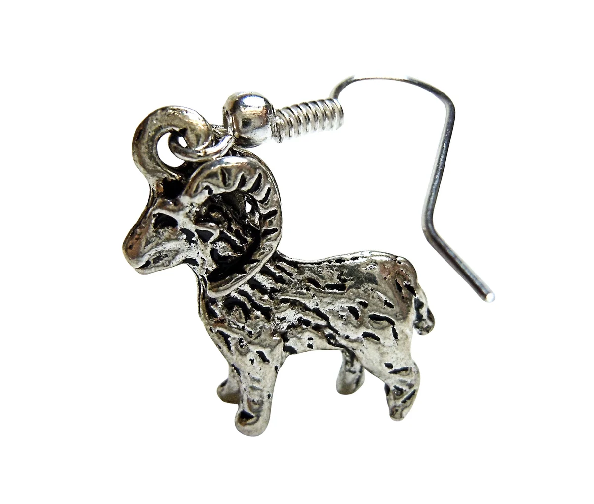 Bock Ohrringe Hänger aus Silber – Widder & Geißbock Motiv in 3D-Optik