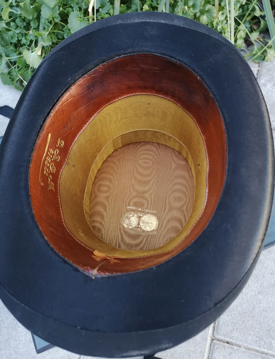 Antiker Seiden Glanz Zylinder um 1920 HG 58,5  Chapeau Claque Klapphut