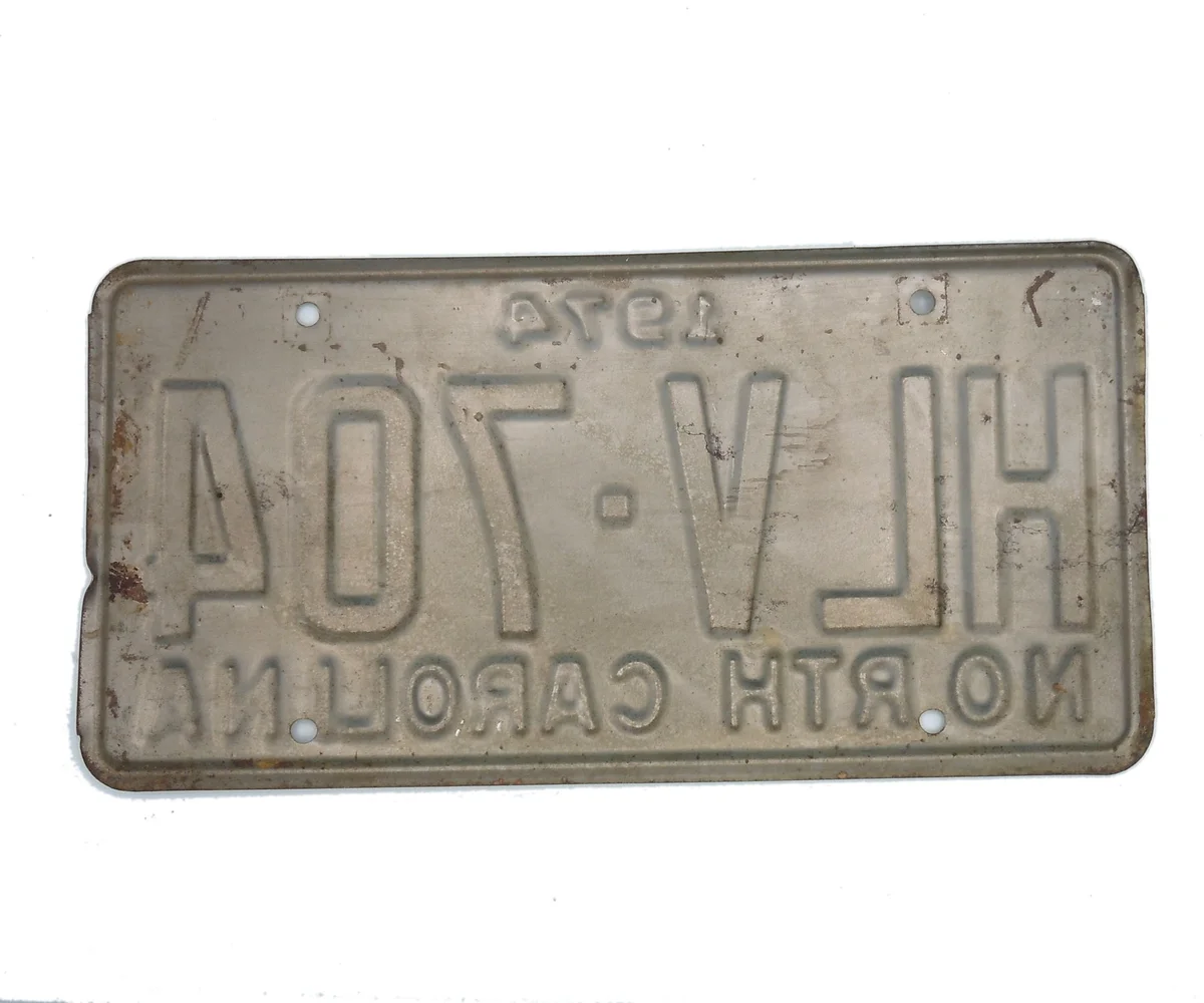 USA North Carolina Car Plate grün 704 von 1974