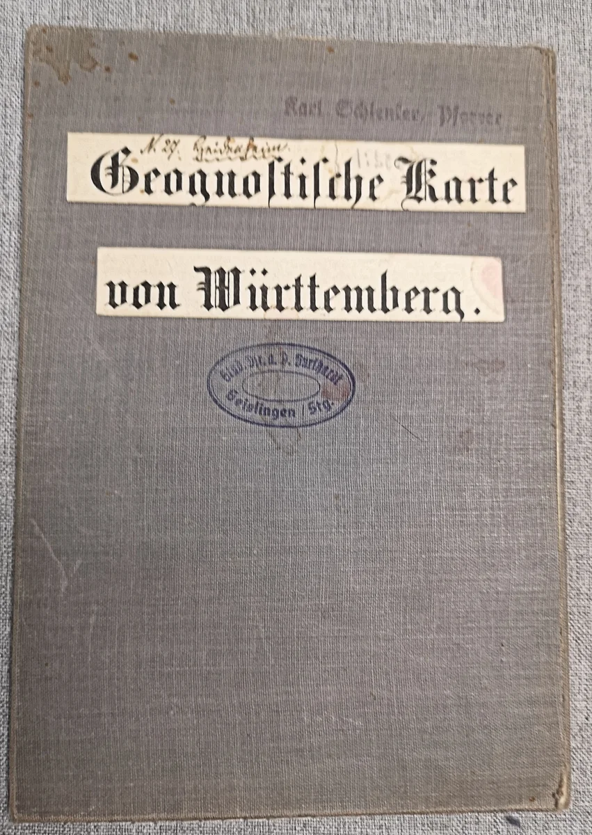 Antike Landkarte Faltkarte auf Leinen - Heidenheim- 1925  Geognostisch