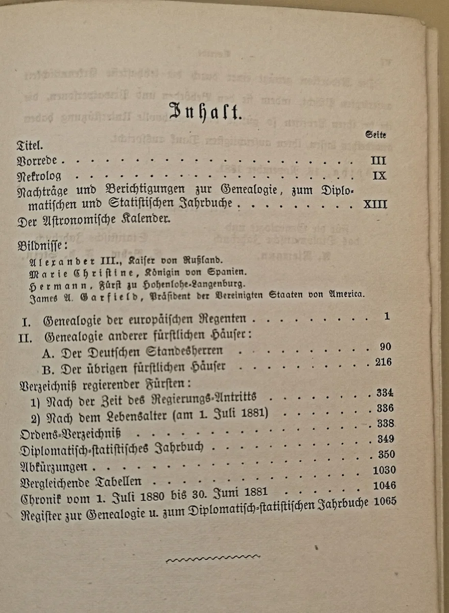 Gothaischer Genealogischer Hofkalender von 1882