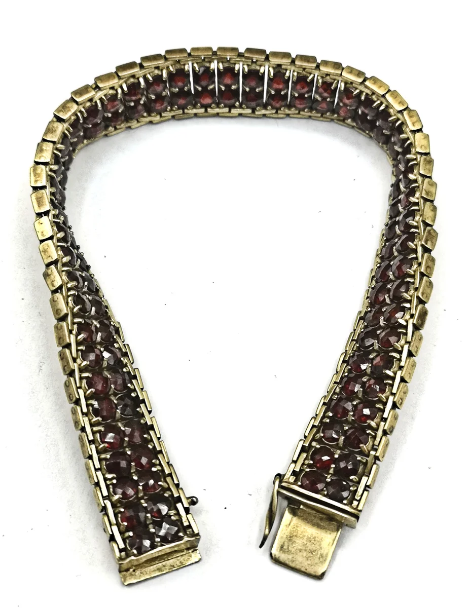 Böhmen Granat Armband vergoldet  ART DECO  um 1930