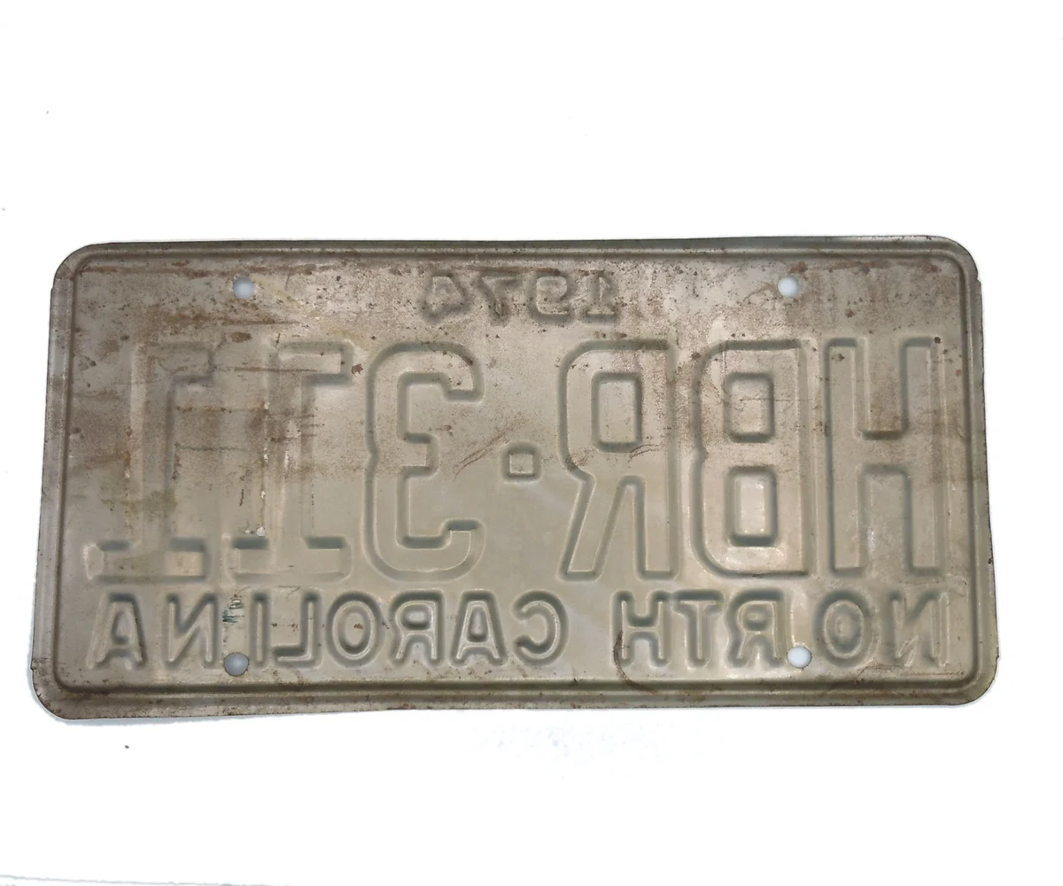 USA North Carolina Car Plate grün 311 von 1974