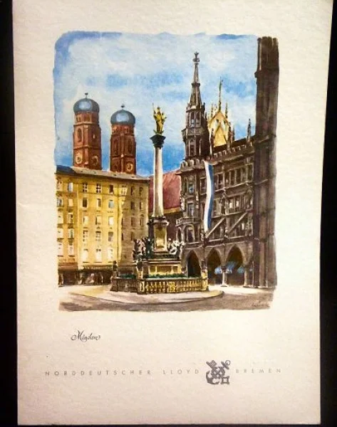 Info Bord Blatt der TS Bremen von 1965