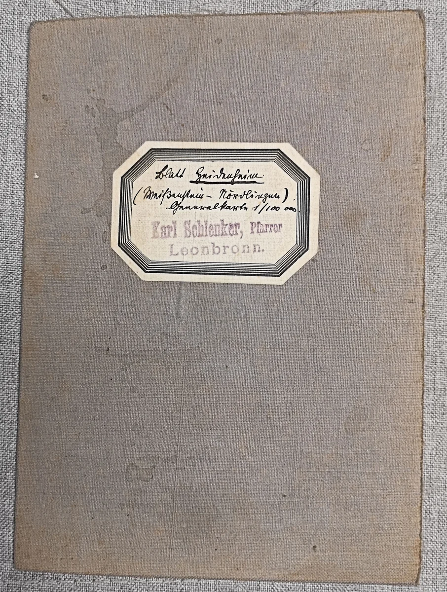 Antike Landkarte Faltkarte auf Leinen - Heidenheim - 1899