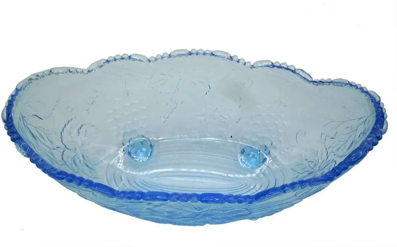 Trauben Schale Glas Schale blau um 1930