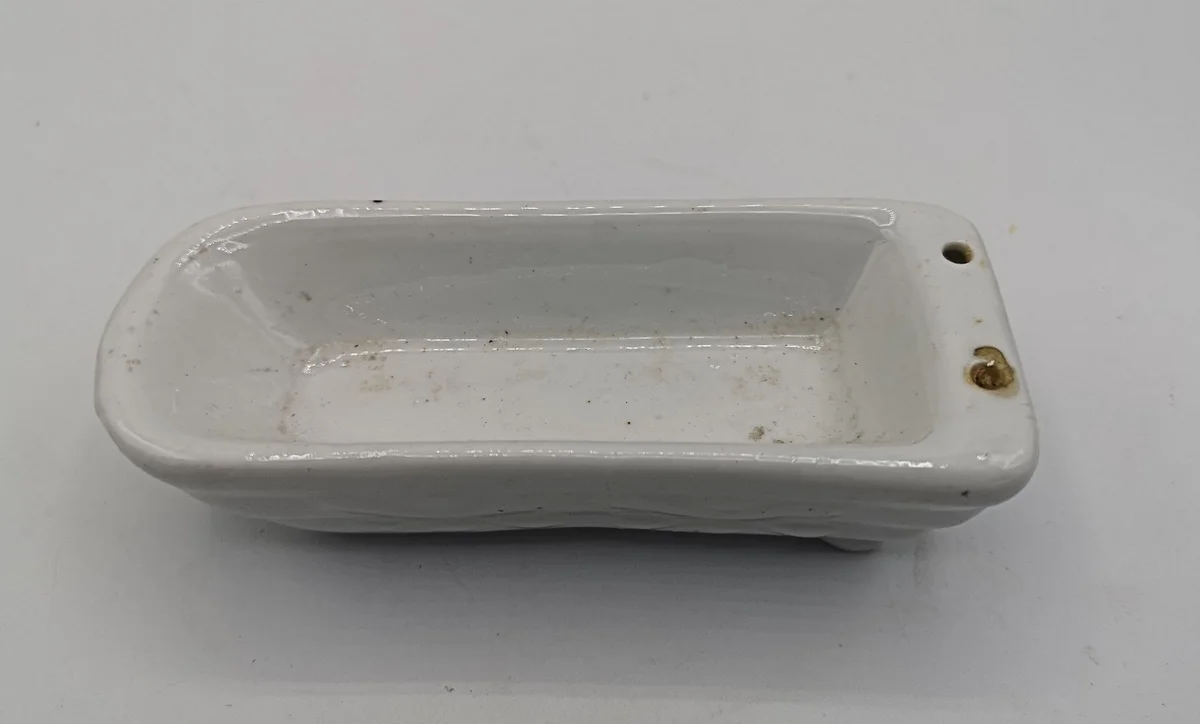 Antike Puppenstube Porzellan Badewanne