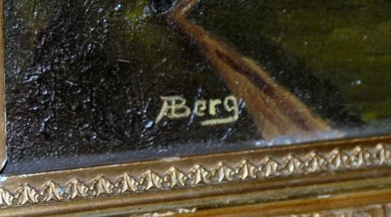 Ã–lgemälde August Julius Berg - Schweden um 1840/50