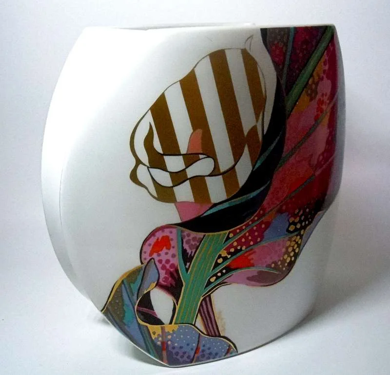 Rosenthal DesignVase Taurus von J.V.D.Vaart, + Brigitte Doege Calla Lily - Rarität 20 cm