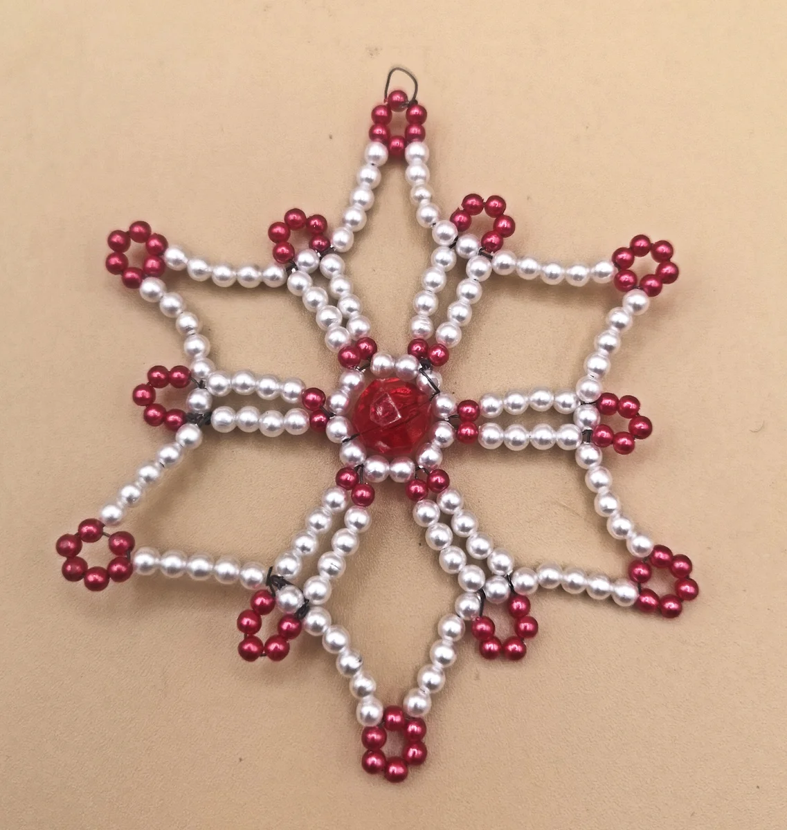 USA Weihnachtsschmuck Christbaumschmuck Baumbehang aus den 70er weiß/gold