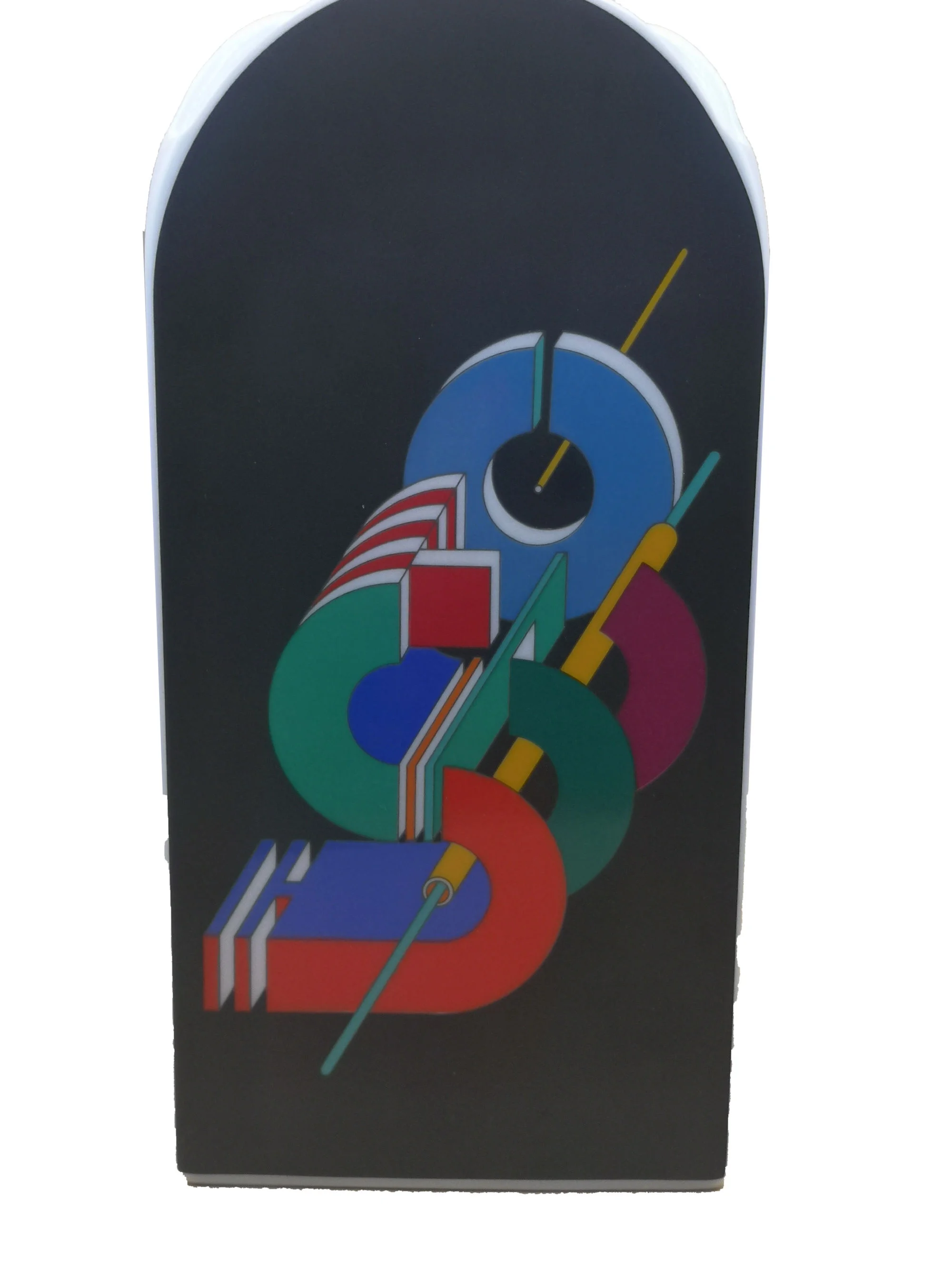 Rosenthal Designervase Marcello Morandini Alphabet – Ikonische Porzellanvase der 80er Jahre 28 cm - schwarz - Buchstabe D+S 4