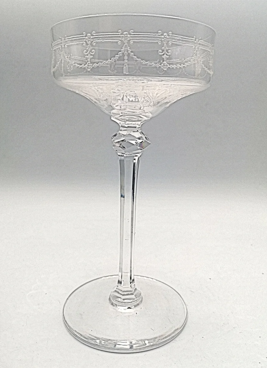 4er Set Jugendstil Kristall Cocktail Schalen um 1900