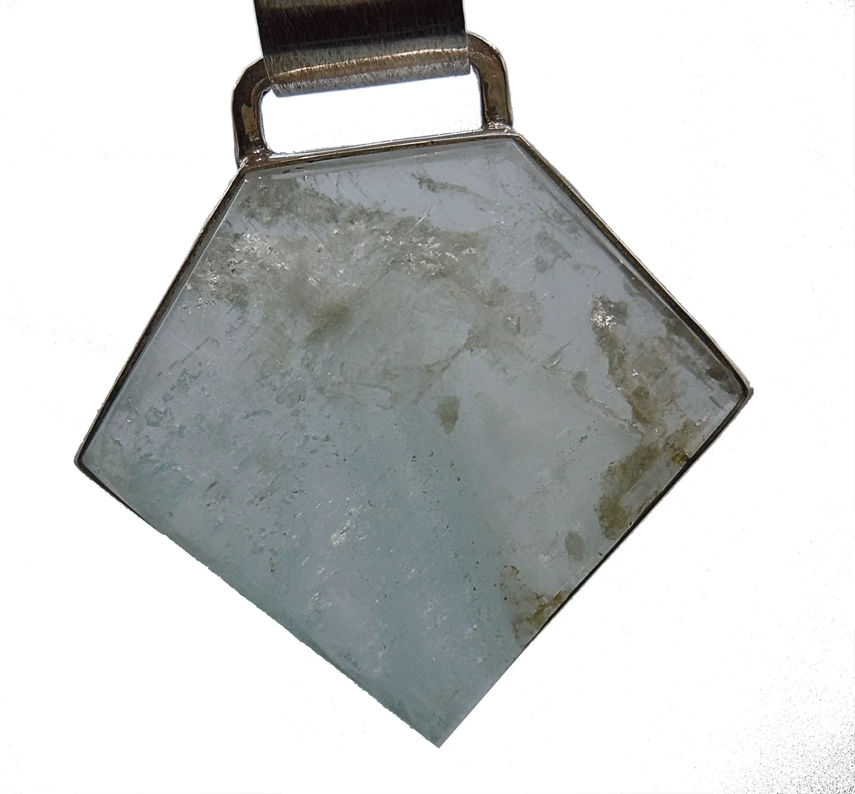 Modernistischer Silberanhänger mit Bergkristall – Unikat mit 925er Kette (Milor Italy)