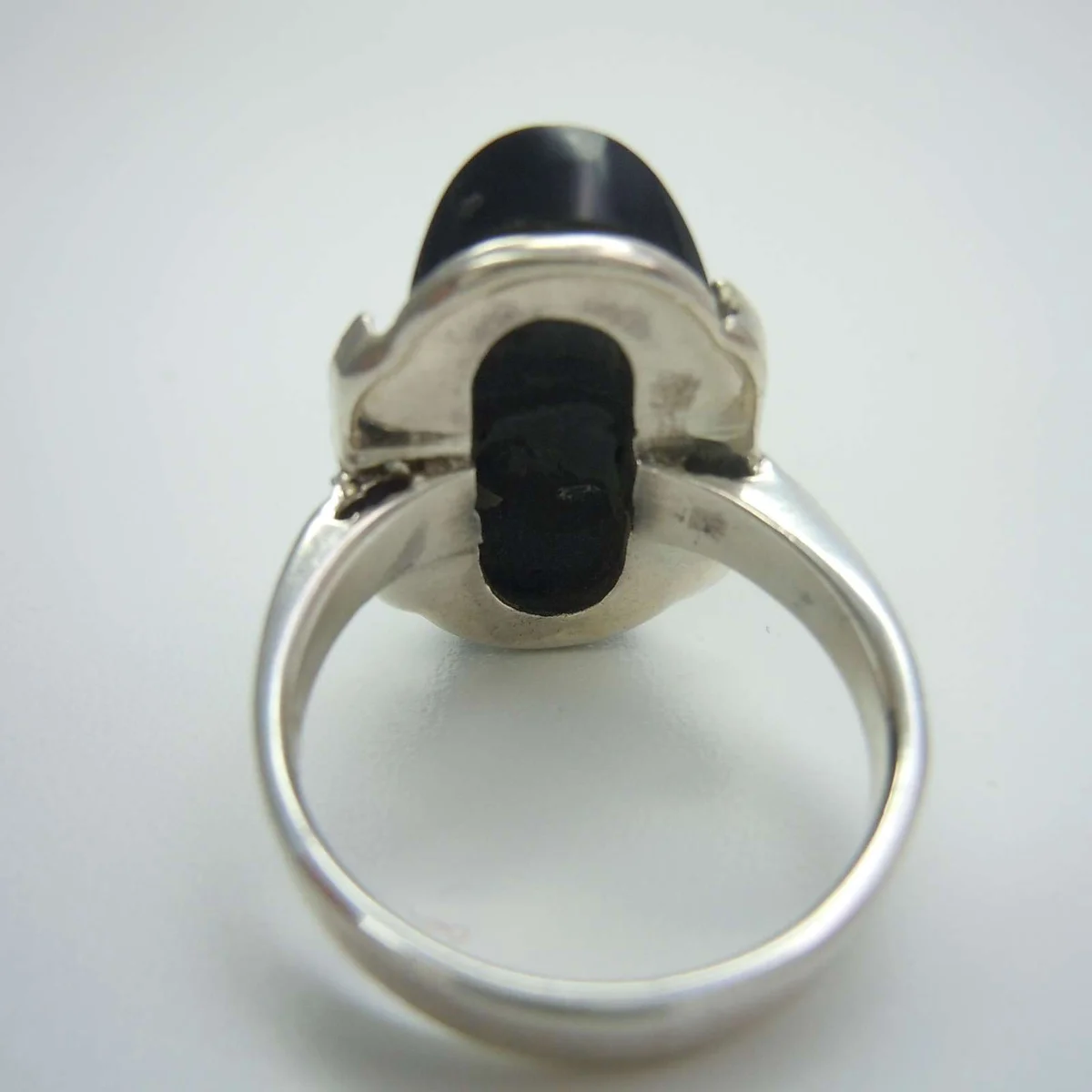 Eleganter Sterling Silber Onyx Art Deco Ring mit Markasiten RG62