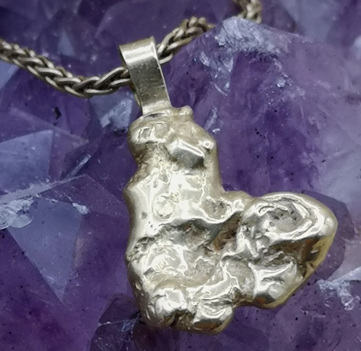 Goldnugget / Goldklumpen Anhänger aus 750 Gold mit Öse