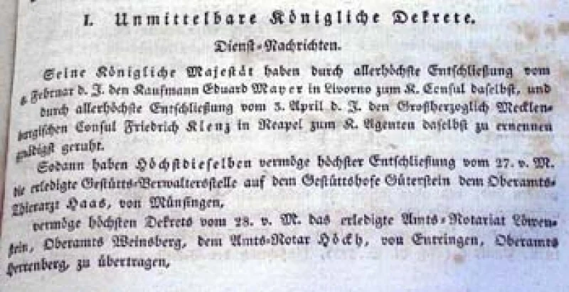 Württembergisches Regierungsblatt gebunden von 1838