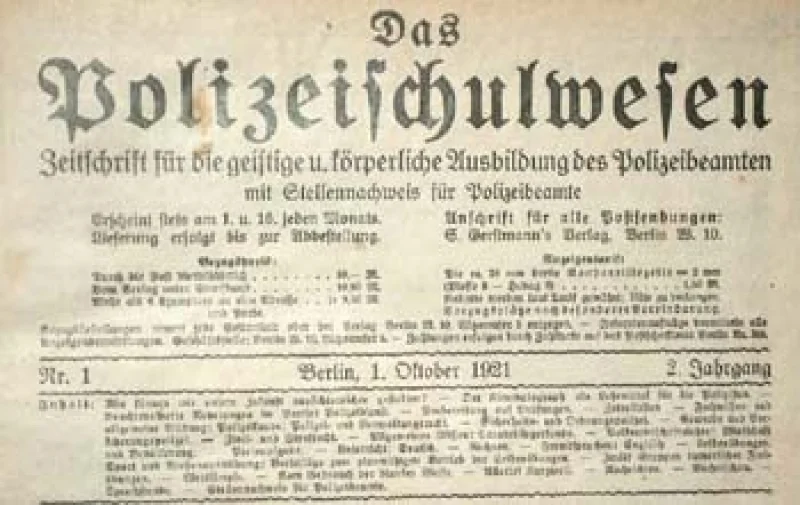Das Berliner Polizeiwesen Waffenwesen von 1921 / 1922