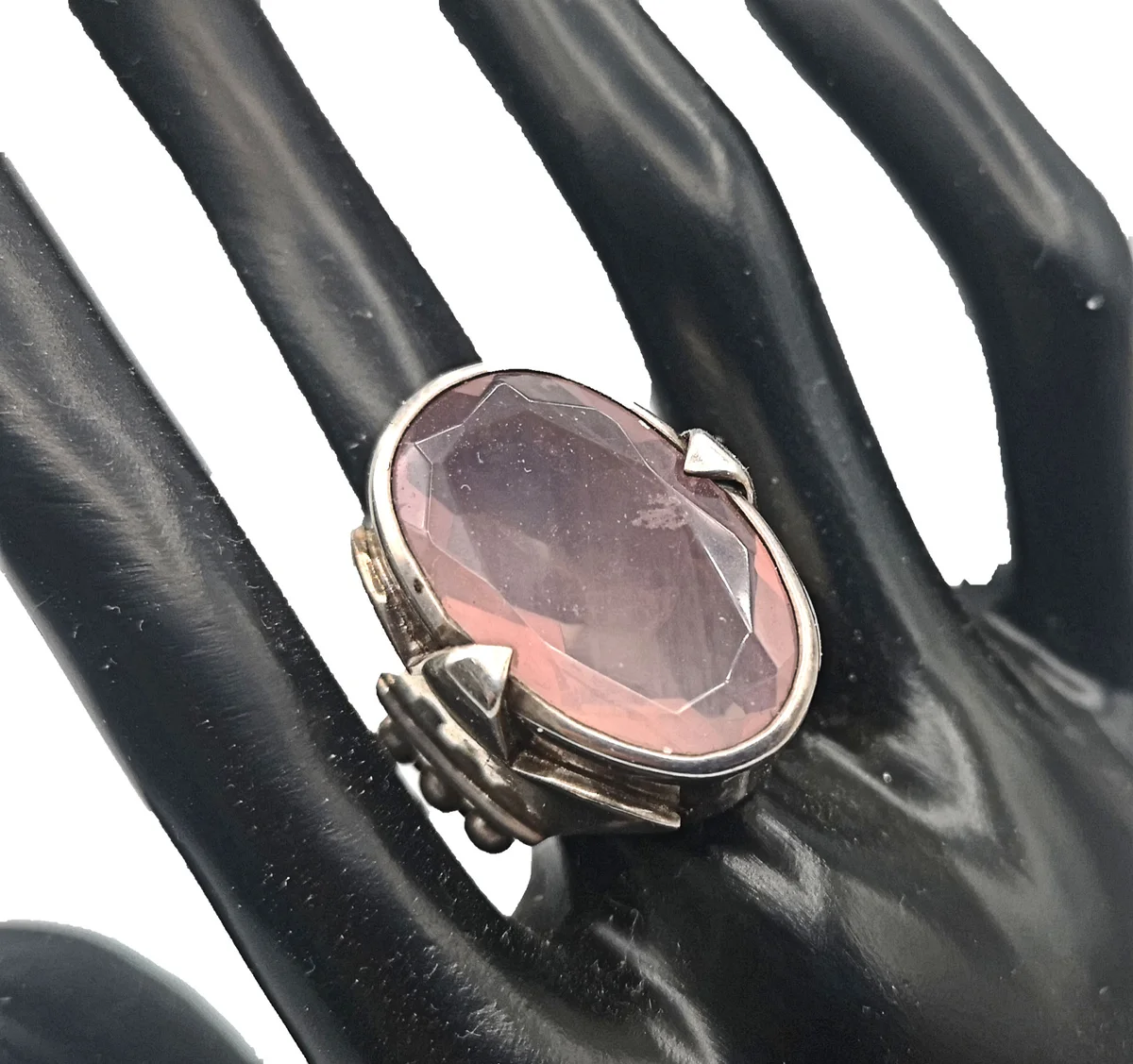 Majestätischer 925 Silber Design Ring mit Rosenquarz RG 51