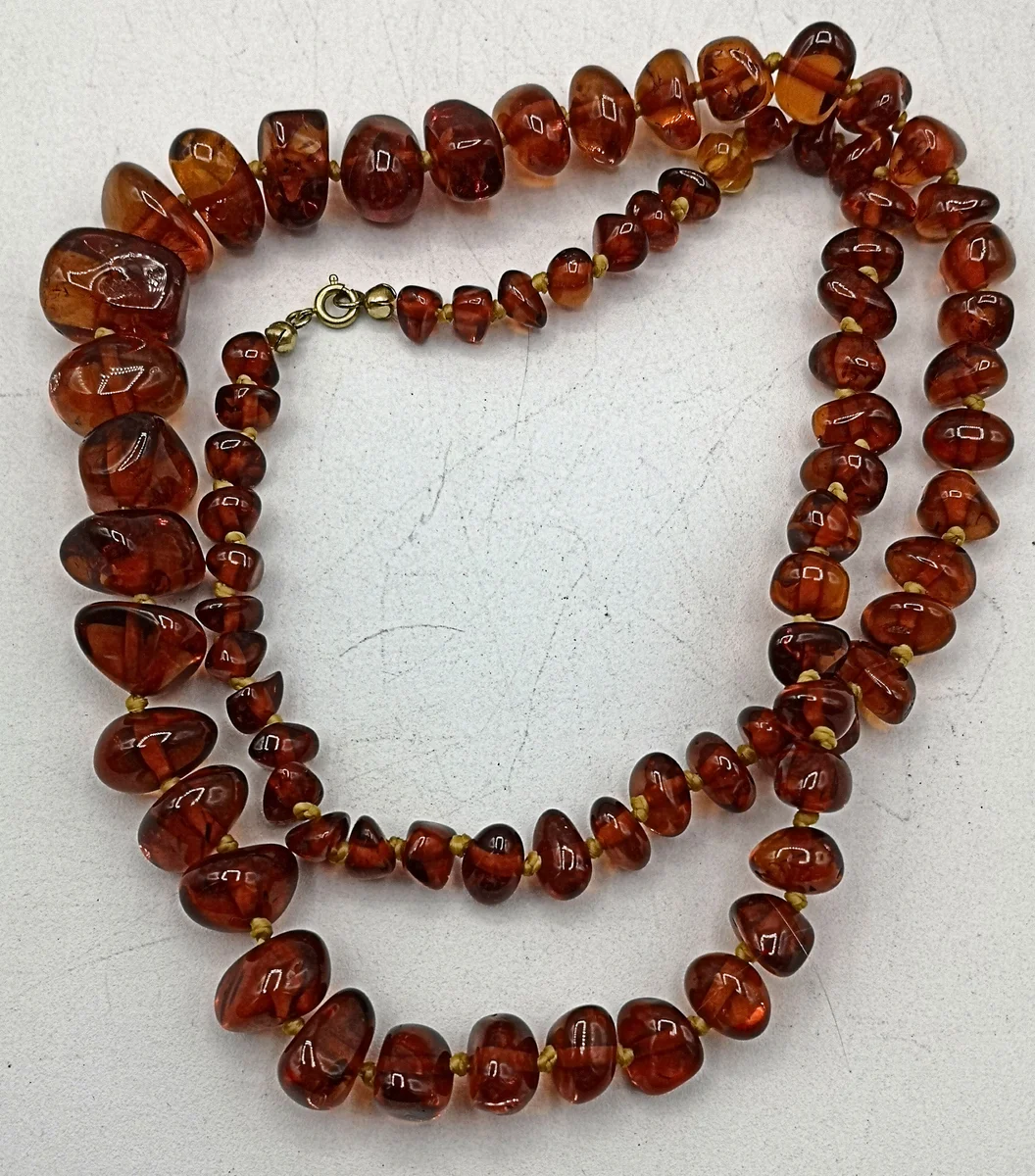 Baltische ART DECO Bernstein Collier Kette um 1925 Länge 70 cm