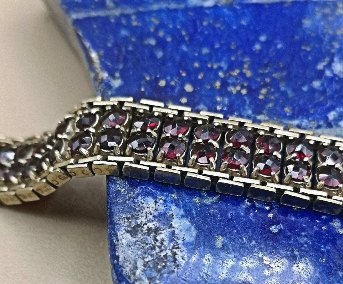 Böhmen Granat Armband vergoldet  ART DECO  um 1930