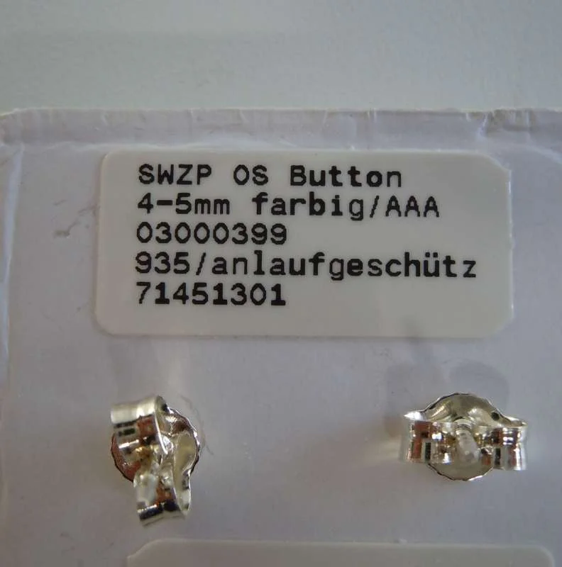 Paar Ohrstecker Süßwasser Zuchtperle 935 Silber  #07/ 4-6 mm / schwarz 1