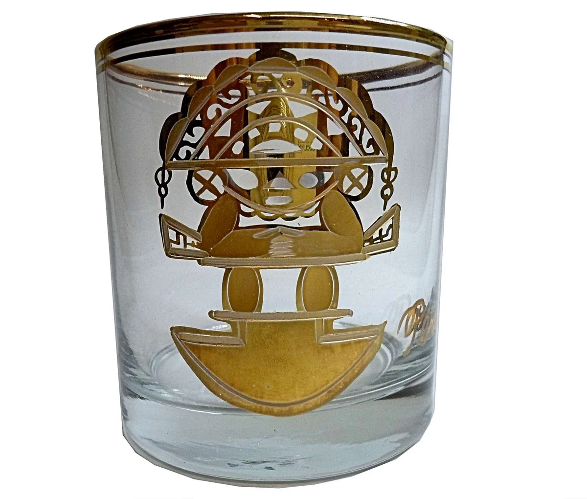 6 Hochwertige Whiskey Whisky Gläser mit aufwendiger Goldmalerei