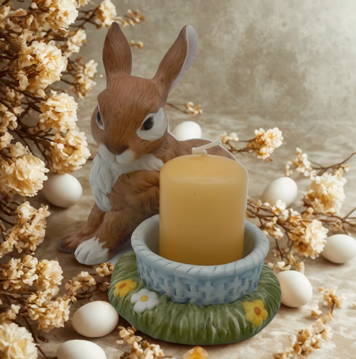 Goebel Hase Kerzenleuchter 10 cm – Limitierte Edition 2238/3000 – Osterdekoration aus Keramik