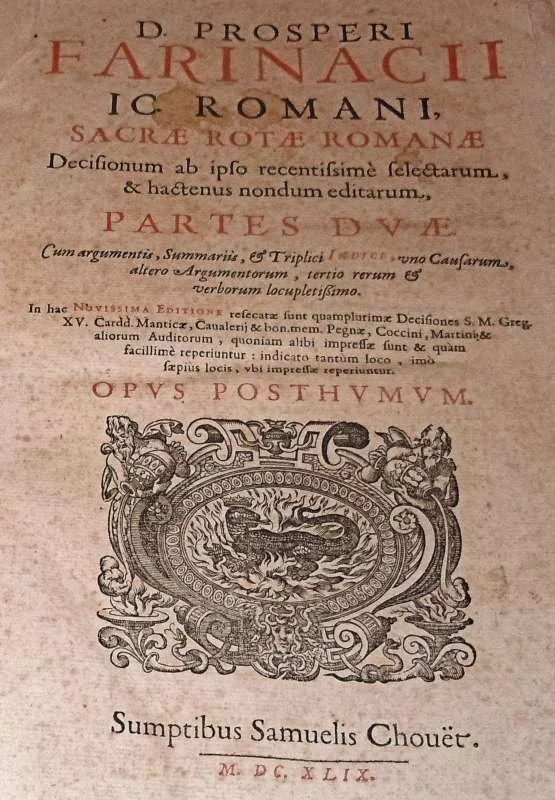 Original Römische ROTA 1649 – Katholischer Kirchen- & Juristen-Schatz aus dem Vatikan